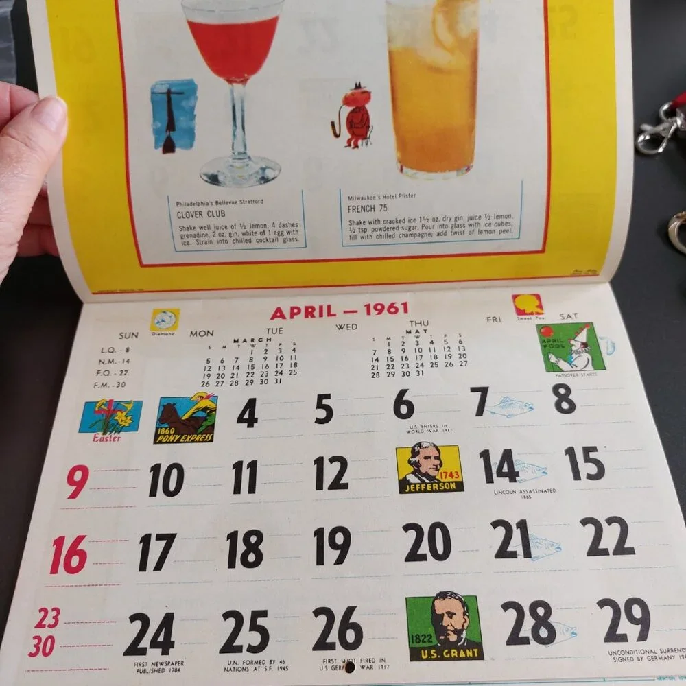 vintage 1961 bar calendar from WK Oriental Foods in Regina - Picture 7 of 16
